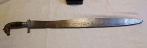 ANTIQUE 1800'S HORSEHEAD MACHETE W/LOT OF ENGRAVED WRITINGS & DESIGN (SPANISH) - Picture 1 of 24