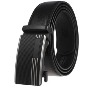 Hot Sale Men's Automatic Buckle Belt Cowskin Leather Belt Ratchet Strap Gift - Bild 1 von 4