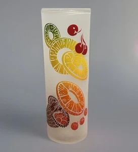 Vintage Federal Frosted Tom Collins Zombie Fruit Glass MCM 6 3/4 " - Picture 1 of 3