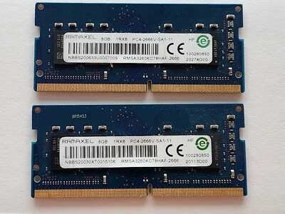 Ramaxel 16GB (2x8GB) PC4-21300 DDR4-2666 Laptop RAM Memory RMSA3260KC78HAF-2666 - Image 1 of 2