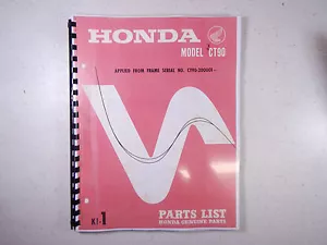 69 Honda CT90 CT 90 K1 Trail Bike Parts Fiche Fish Diagram Book Manual Catalog - Bild 1 von 4