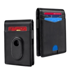 Samsung Galaxy SmartTag2 Wallet:Slim Minimalist Wallet Genuine Leather - Picture 1 of 6