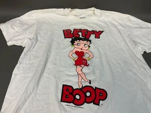 Betty Boop Vintage 1988 White T-shirt Front & Back Print Stedman Tag Adult Xl - Picture 1 of 10