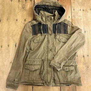 Coffee Shop Olive Green Jacket Southwestern Pattern M - Picture 1 of 8