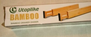 Utoplike 4 pcs Bamboo Kitchen Drawer Dividers(16.8-21.8IN),Adjustable Drawer - Picture 1 of 1