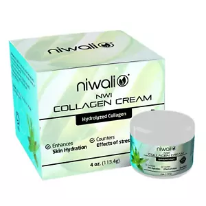 Niwali Collagen Cream 4oz – Hydrolyzed Collagen & Aloe Vera for Skin Hydration - Picture 1 of 7
