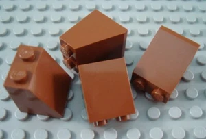 LEGO Lot of 4 Reddish Brown 2x2x2 Slope Pieces - Picture 1 of 1