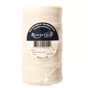 Waxed Thread White Polyester Realeather BTH4 03 270 Yards 4 ounce - Picture 1 of 1