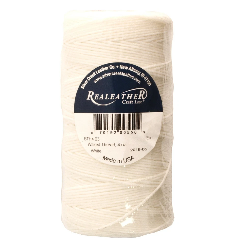 Waxed Thread White Polyester Realeather BTH4 03 270 Yards 4 ounce  - Image 1 of 1
