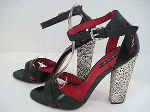 Charles Jourdan Paris "Ilene" Black Ankle Strap Fashion Heel W/Box Sz 10 M, NEW - Picture 1 of 6