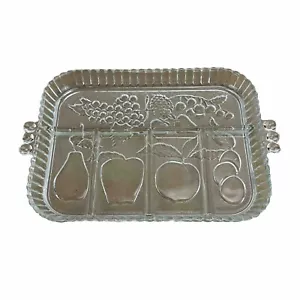 Indiana Glass VINTAGE Divided Serving Relish Tray Platter Dish Fruit EUC - Picture 1 of 14