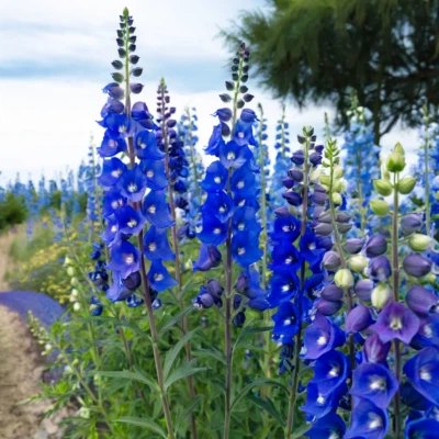50 Delphinium Seeds Perennial Flower Seed Flowers Perennial " Bright Blue" - Image 1 of 4