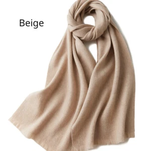 Women Men Wool Scarf Wrap Shawl Pashmina Plain Elegant Fall Winter Warmer Casual - Picture 1 of 28
