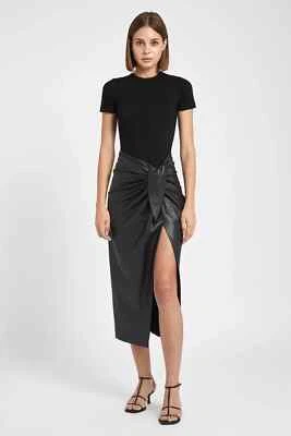 Beacause Of Alice BOA Falda midi de cintura alta con envoltura sintética estilo pareo mediana Foto 1 de 2