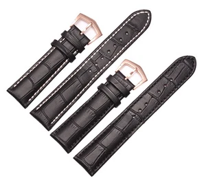 New Black Genuine Leather Watch Band Strap For Patek Philippe - Picture 1 of 3