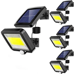 Solar Power PIR Motion Sensor Wall Light LED Outdoor Garden Security Flood Lamp - Picture 1 of 53