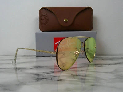 Gafas de sol Ray-Ban RB3584 Blaze doradas espejadas aviador talla 61-13-140 3N. Foto 1 de 4