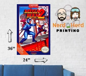 Mega Man 2 Box Art Poster NES NINTENDO Multiple Sizes 11x17-24x36 - Picture 1 of 2