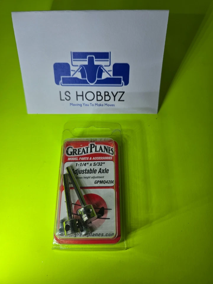 Great Planes GPMQ4276 1 1/4”x5/32”x2pc. Bolt-On Axle ShaftsNewInPack USA Shipped - Image 1 of 1