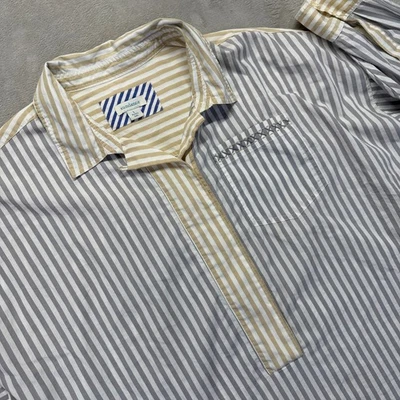 Camisa Sundance Para Mujer Grande Boho Rayas Pop Over Blusa Top Manga 3/4 Crema Foto 1 de 4