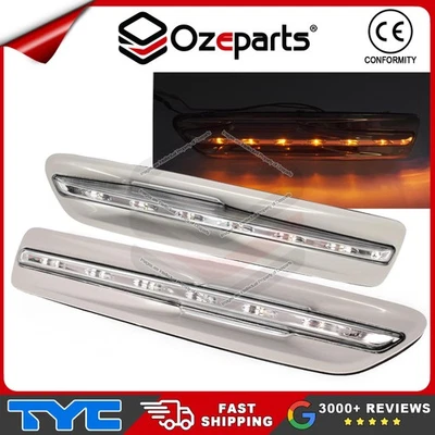 TYC Pair LH+RH Guard Flasher Lamp LED GREY For Holden Caprice WM WN 2006-2017 - Image 1 of 4