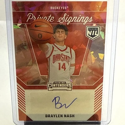 Braylen Nash 2025 auto firmas privadas hielo agrietado radiocontrol Panini Nil #bn estado de Ohio Foto 1 de 2