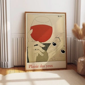French Wine Wall Poster Kitchen Bistro Decor Vintage Wine Art Print - Picture 1 of 5