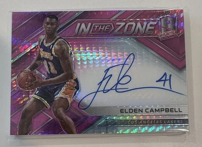 2017 Panini Spectra In the Zone Pink Prizm Elden Campbell #IZ-ECB Auto 1 /25 RIP - Image 1 of 2