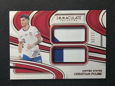 Christian Pulisic 2024-25 Panini Colección Inmaculada Jumbo Parches Dobles /25 Foto 1 de 2