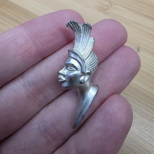 Gerry's Silver Tone African Nubian Princess Lady Brooch Pin - Picture 1 of 7