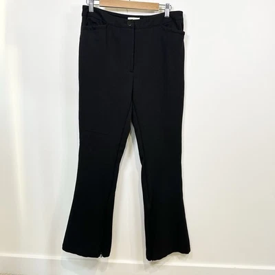 Anthropologie Maeve Pants Womens Size 10 Black Flare Ankle Zip Stretch Office - Image 1 of 4
