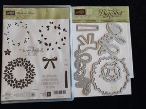 Stampin'Up!  WONDROUS WREATH BUNDLE (9) Stamps & (7) Dies-New/Retired - Picture 1 of 4