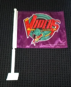 Vtg 90s Detroit Vipers IHL Hockey Team Car Flag Licensed Lifestyles Tag Express - Picture 1 of 7