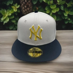 New York Yankees Hat New Era 59Fifty Fitted "Lemon Cream"  Sz 7 1/2 Cap H116 - Picture 1 of 10