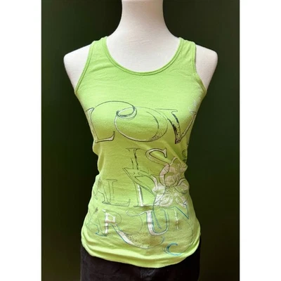 Y2K SO Love Always Returns Graphic Racerback Tank Green Women's Size L - Image 1 of 4