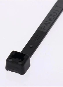 Corbata de bloqueo de cable Panduit PLT7LH-C0 Pan-Ty 2 pies negra #100 piezas - Imagen 1 de 4