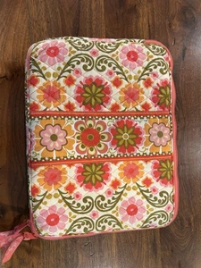 Vera Bradley Retired Folkloric Laptop Case Pink & Orange Preowned See Pics - Picture 1 of 6