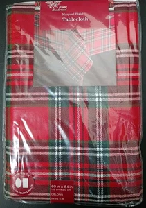 NEW Marydel Plaid Tablecloth Red Madras Plaid 60" X 84” Oblong Seats 6-8 - Picture 1 of 4