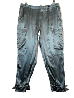 SILK Polo Ralph Lauren Crop Cargo Pants W-8/26" (M) Jogger Drawstring Hem Y2K - Image 1 of 4