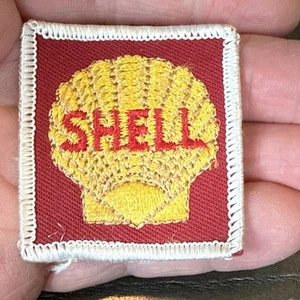 Vintage SHELL OIL Service Station Uniform Patch  square Patch - Picture 1 of 2