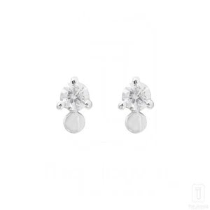 14K White Gold  VS/F-G Diamond Stud Earrings - The Jewelz - Picture 1 of 3