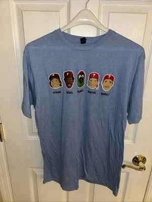 Fri, Aug 11, 2017 Phillies vs. Mets, #TBT Emoji T-Shirt Games Used Shirt Large - Image 1 of 4