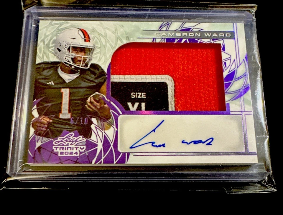 2024 Leaf Trinity CAMERON WARD Auto /10 Laundry Tag Relic RPA SP RC - Image 1 of 2