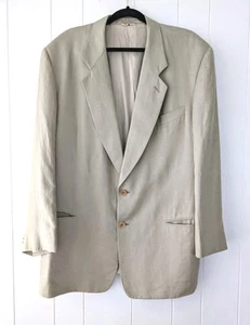 Giorgio Armani Mens Jacket Silk Linen 2 Button Summer Wedding Italy - Picture 1 of 10