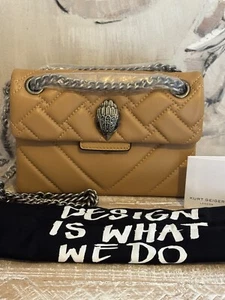 Kurt Geiger Mini Kensington Camel Quilted Leather Crossbody Bag - Picture 1 of 15