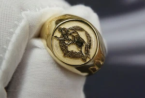 Anillo Operaciones Especiales Fuerzas Armadas de Ucrania Tryzub Militar Ucraniano Oro 18k - Imagen 1 de 7