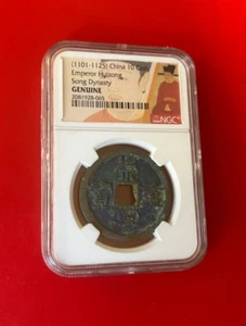 1101-1125 CHINA 10 CASH EMPEROR HUIZONG SONG DYNASTY NGC GENUINE - Picture 1 of 2