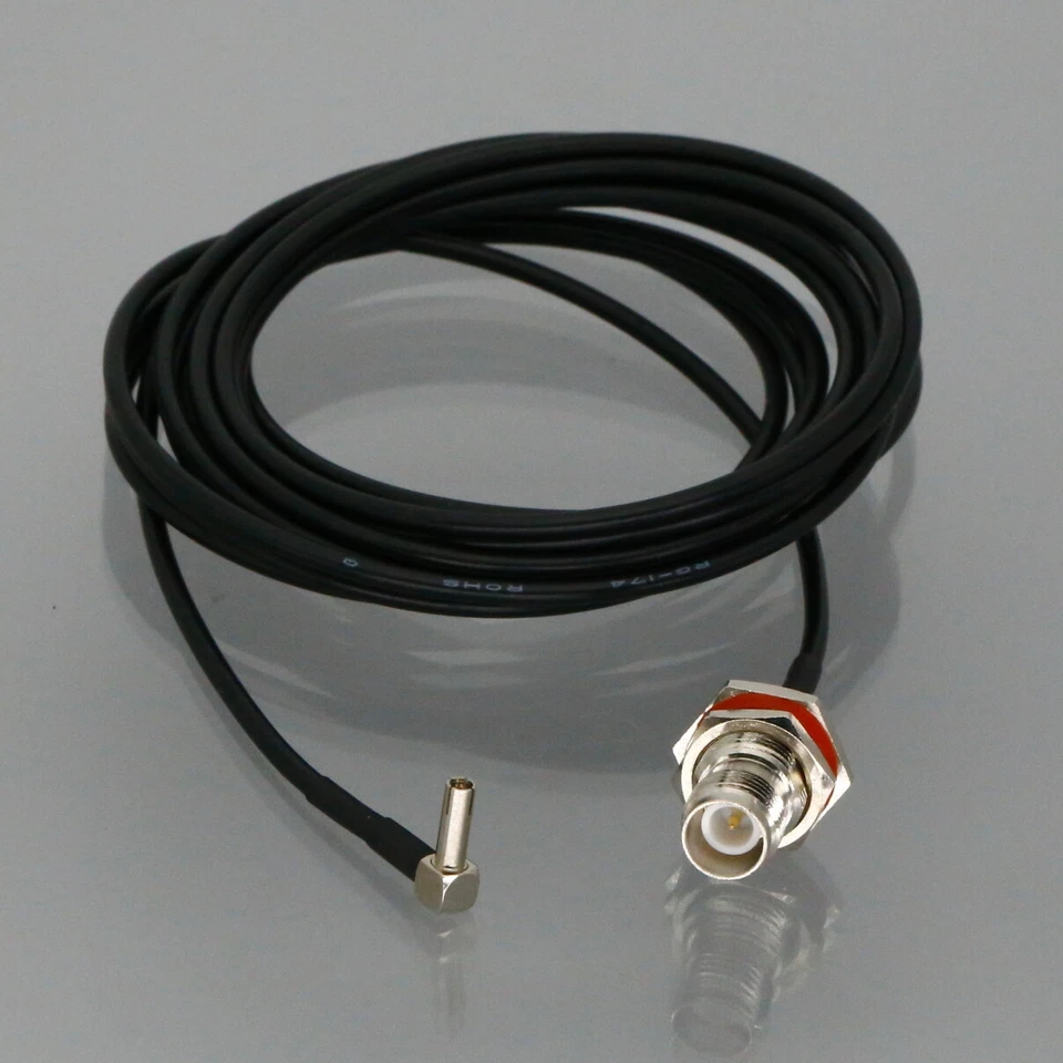 RP-TNC Female Bulkhead to TS9 Male Elbow RF 0.5~15FT Cable For Antenna Radio - Image 1 of 4