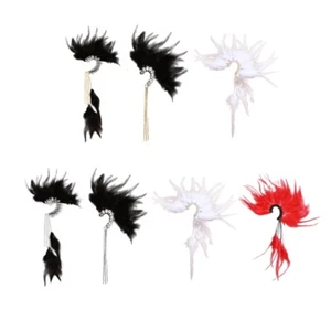 Handmade Feather Ear Cuff Imitation Feather Wrap Not Piercing Tassels Ear Clip - Picture 1 of 15
