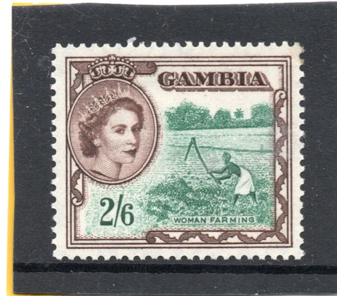 Gambia QE2 1953-59 2s.6d. deep bluish green & sepia sg 181 VLH.Mint Cover